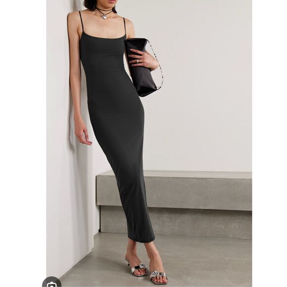 Skims NWT Onyx Fits Everybody Long Smooth Sleeveless Maxi Slip Dress Size Large - Picture 1 of 11